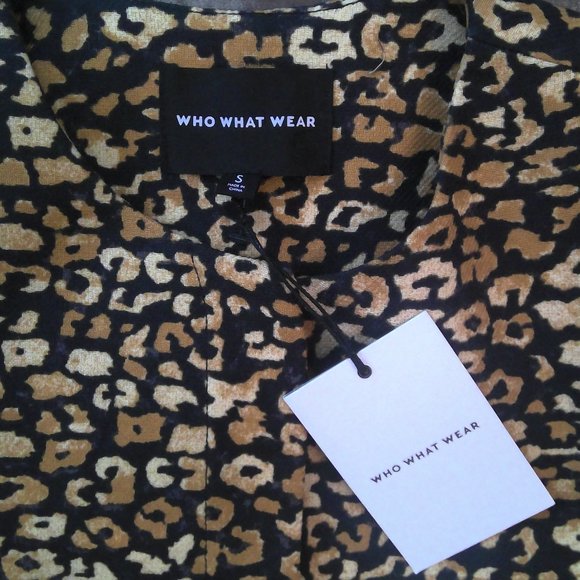 Leopard Chetah Print Hip Length Snap COTTON Jacket Who What Wear New with Tags - Picture 2 of 5